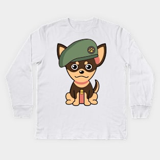 Green Beret small dog Kids Long Sleeve T-Shirt